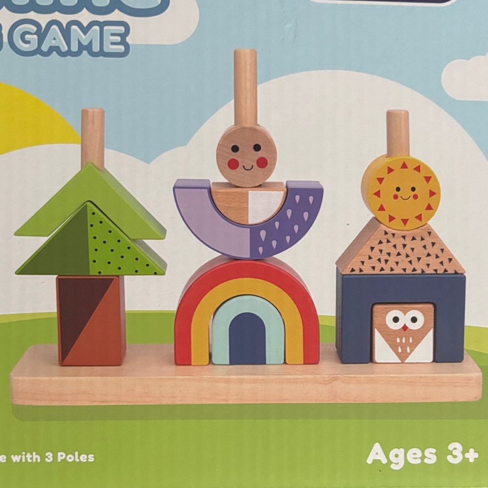 NWT PREXTEX wood Sunshine Stacking block baby toy